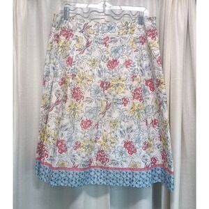 NWT Talbots Women's Size 12 Watercolor Floral Dragonfly Print Flare‎ Skirt